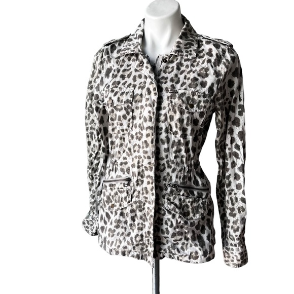 Lily Aldridge For Velvet Leopard Print Utility Jacket, Sz M - Picture 5 of 13